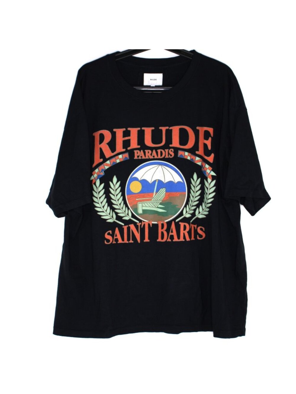 Rhude Mens Large Oversized Saint Barts Spell Out T-Shirt G1478